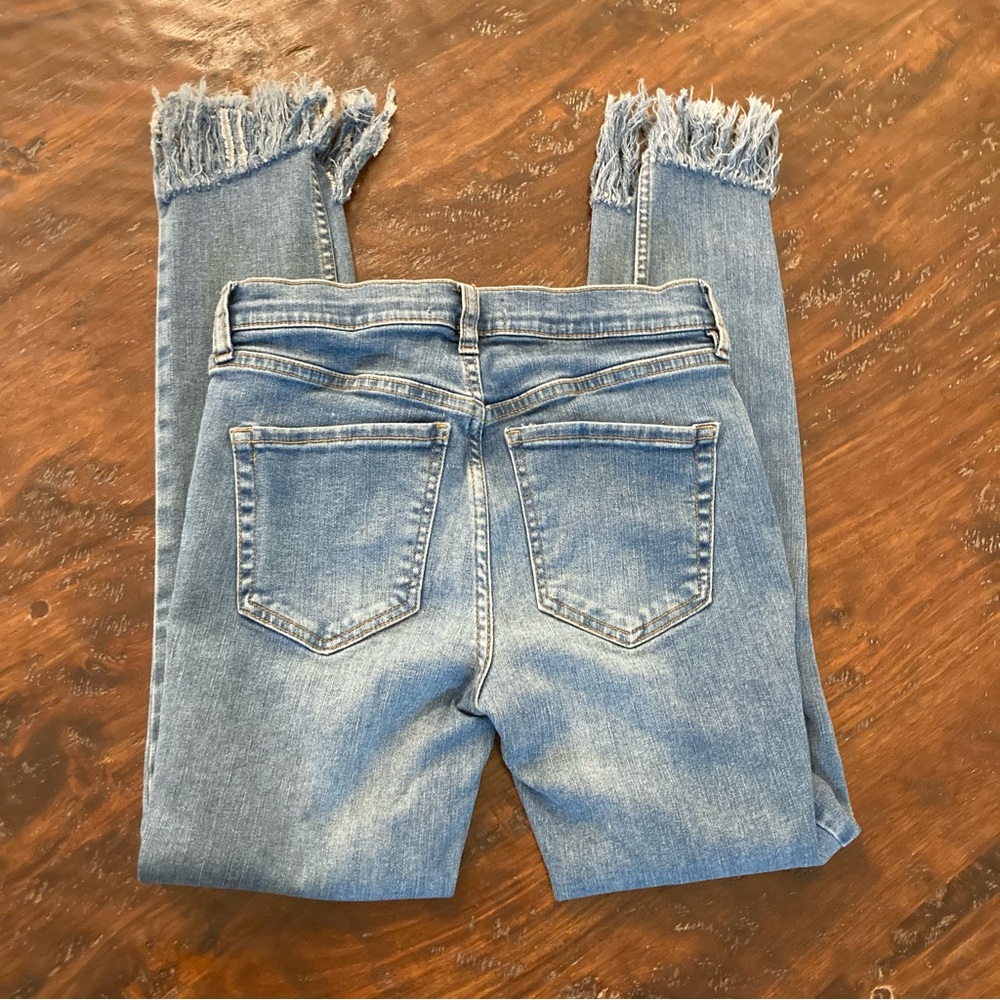 Free People Frayed Skinny Blue Jeans Denim Size 26 - Picture 5 of 11